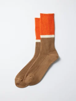 Bicolor Ribbed Crew Socks