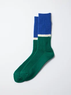 Bicolor Ribbed Crew Socks