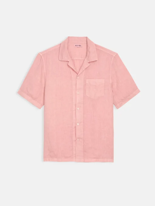 Botanical Dyed Camp Shirt In Linen