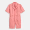 Botanical Dyed Standard Short Jumpsuit In Cotton Twill