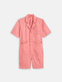 Botanical Dyed Standard Short Jumpsuit In Cotton Twill