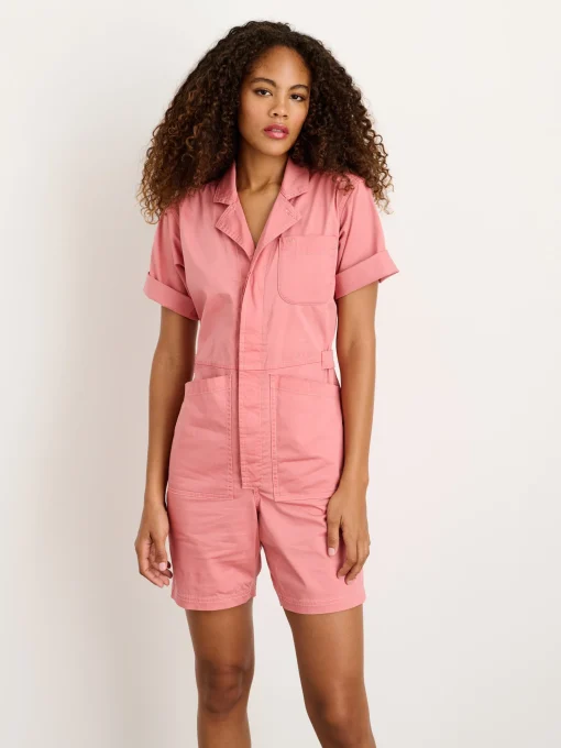 Botanical Dyed Standard Short Jumpsuit In Cotton Twill