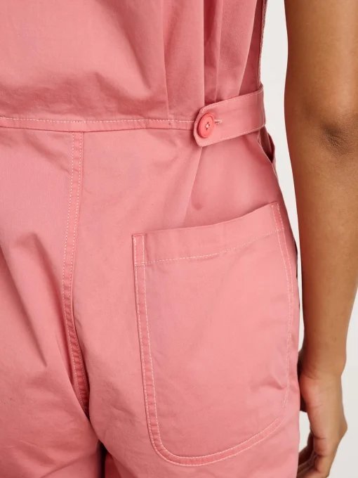 Botanical Dyed Standard Short Jumpsuit In Cotton Twill