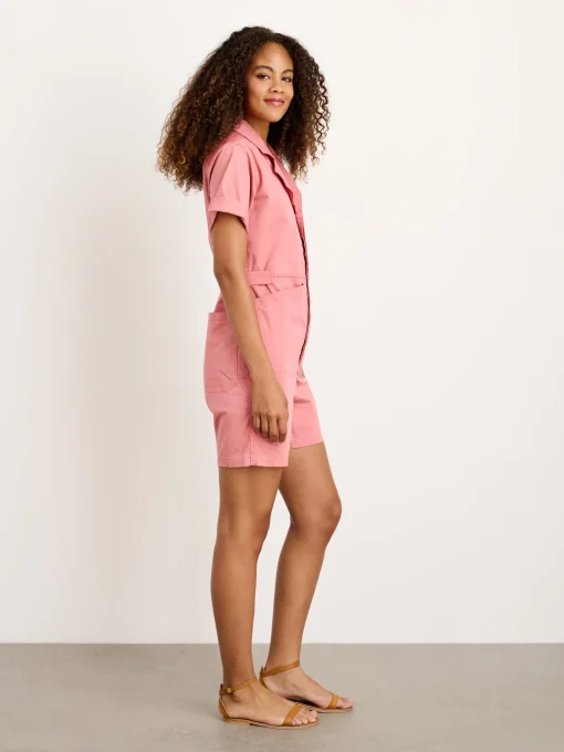 Botanical Dyed Standard Short Jumpsuit In Cotton Twill
