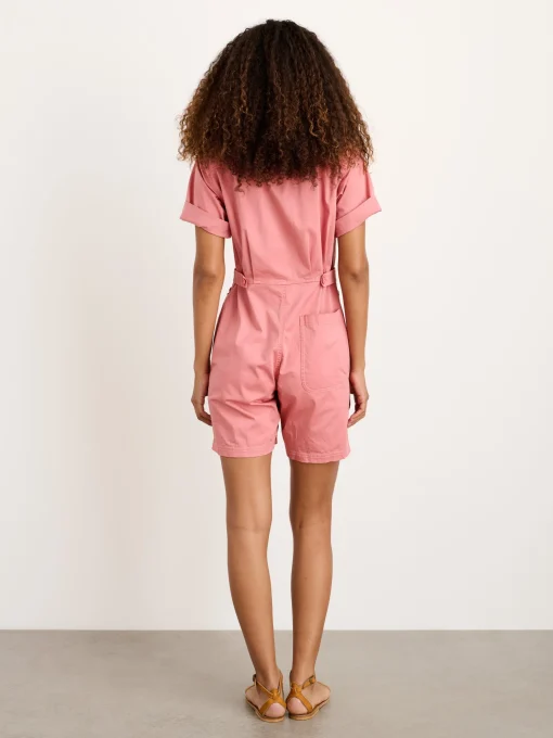 Botanical Dyed Standard Short Jumpsuit In Cotton Twill