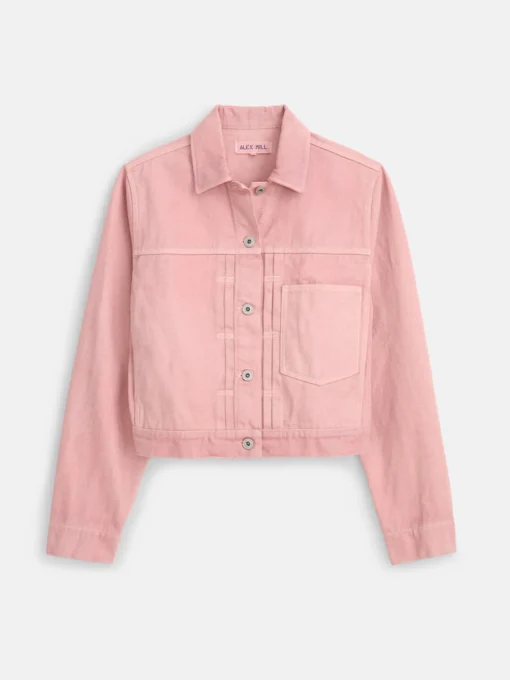 Botanical Dyed Trucker Jacket In Recycled Denim
