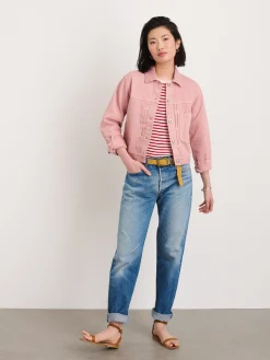 Botanical Dyed Trucker Jacket In Recycled Denim