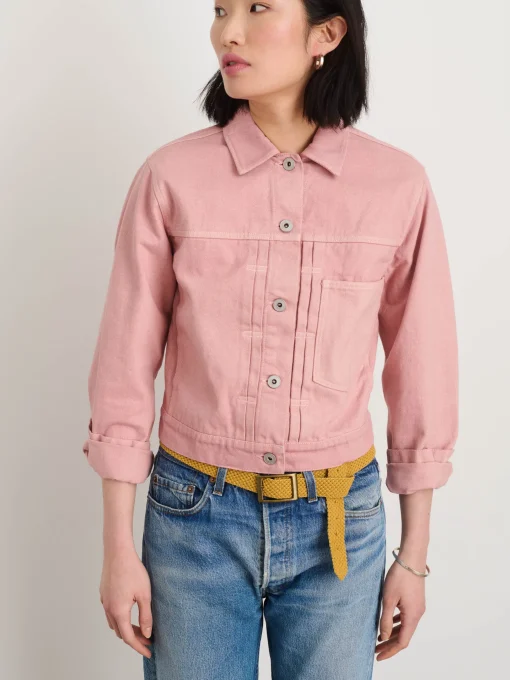 Botanical Dyed Trucker Jacket In Recycled Denim