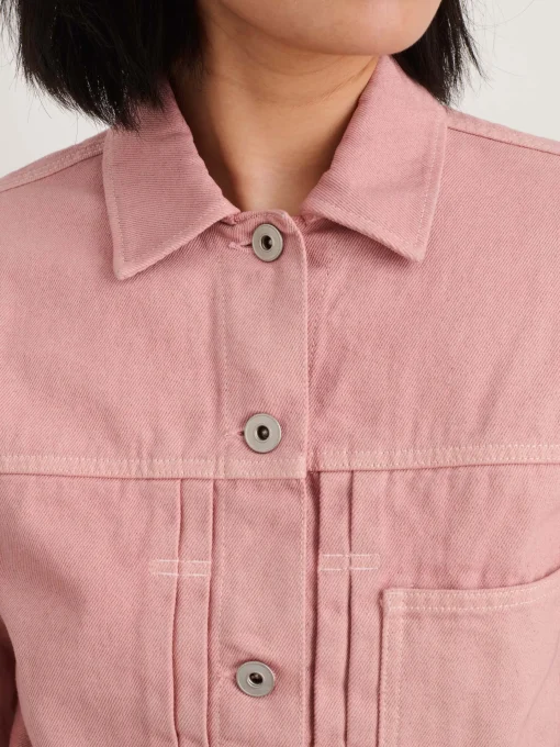 Botanical Dyed Trucker Jacket In Recycled Denim