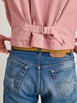 Botanical Dyed Trucker Jacket In Recycled Denim
