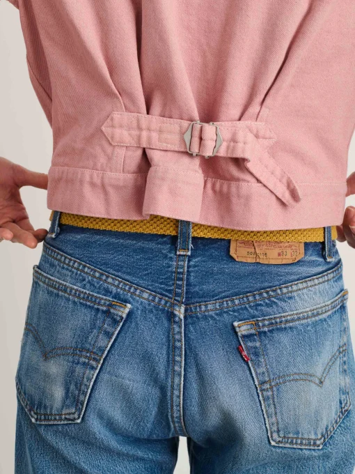 Botanical Dyed Trucker Jacket In Recycled Denim