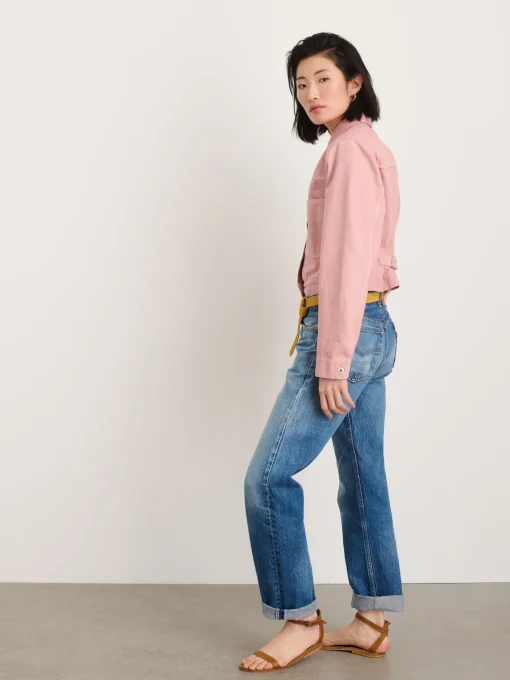 Botanical Dyed Trucker Jacket In Recycled Denim