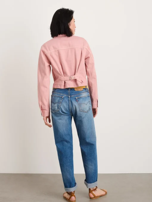 Botanical Dyed Trucker Jacket In Recycled Denim