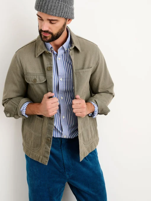 Botanical Dyed Work Jacket In Recycled Denim