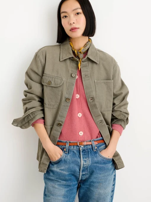 Botanical Dyed Work Jacket In Recycled Denim