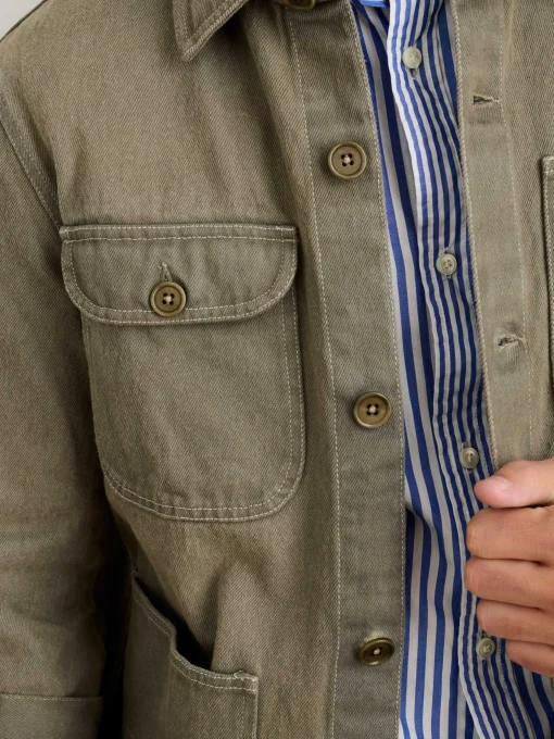 Botanical Dyed Work Jacket In Recycled Denim