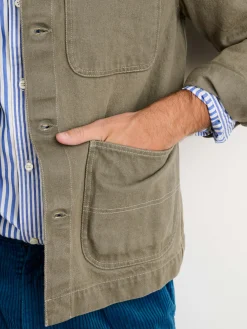Botanical Dyed Work Jacket In Recycled Denim