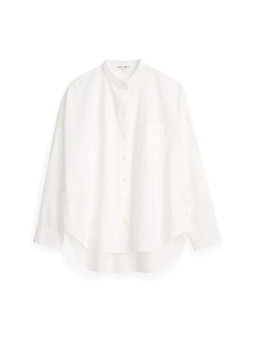 Collarless Standard Shirt In Solid