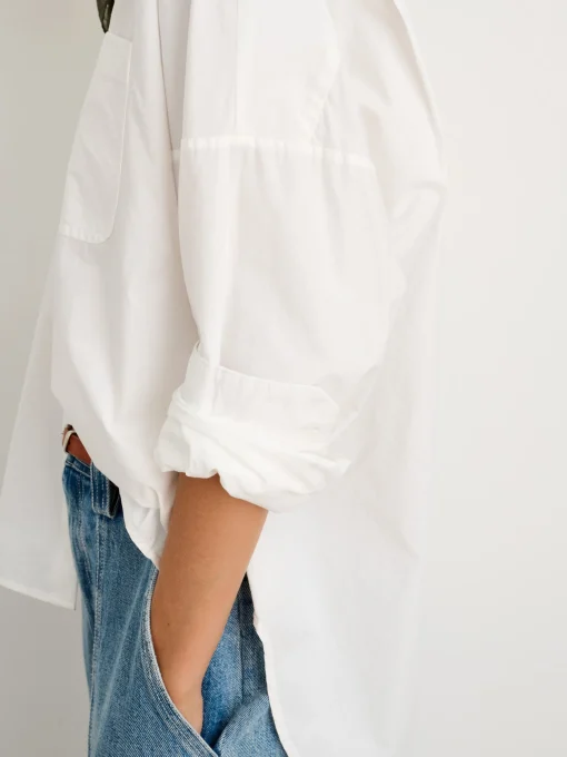 Collarless Standard Shirt In Solid