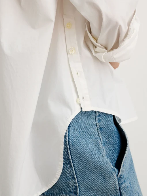 Collarless Standard Shirt In Solid