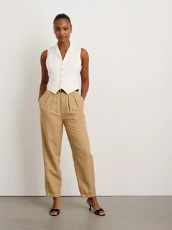 Double Pleat Pant In Twill