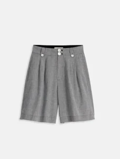 Drill Shorts In Houndstooth