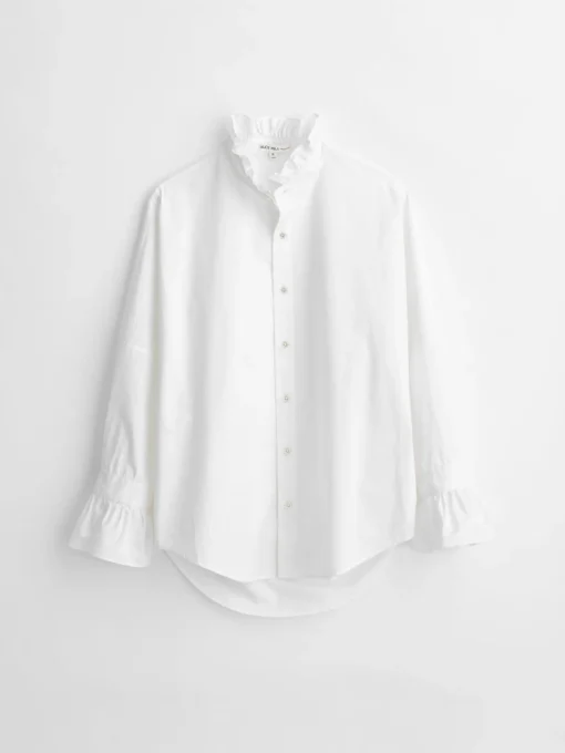 Easy Ruffle Shirt In Paper Poplin
