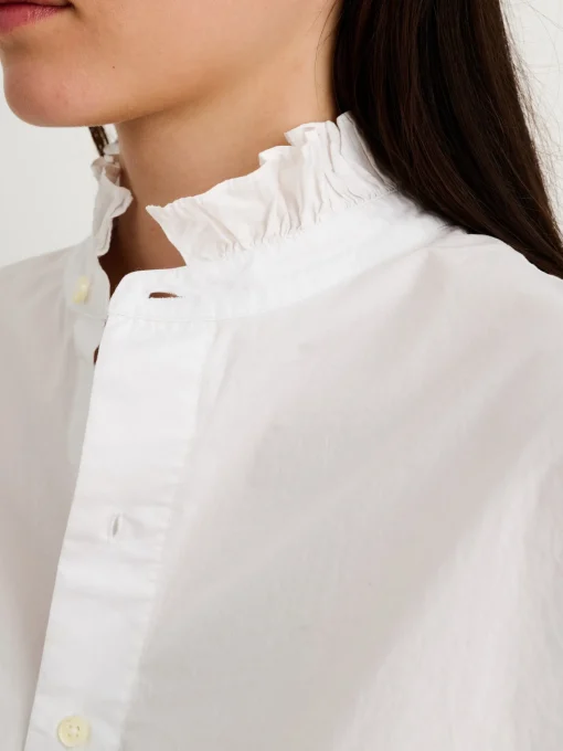 Easy Ruffle Shirt In Paper Poplin