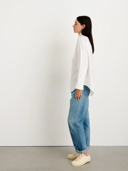 Easy Ruffle Shirt In Paper Poplin