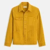 Garment Dyed Work Jacket In Recycled Denim