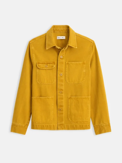 Garment Dyed Work Jacket In Recycled Denim