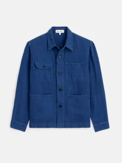 Garment Dyed Work Jacket In Linen