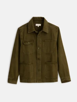 Garment Dyed Work Jacket In Recycled Denim