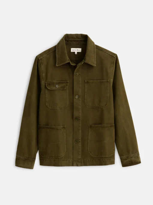 Garment Dyed Work Jacket In Recycled Denim