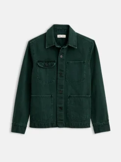 Garment Dyed Work Jacket In Recycled Denim