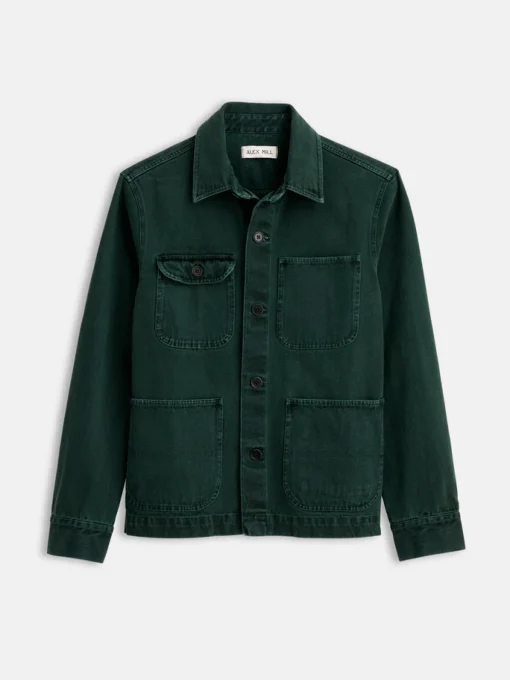 Garment Dyed Work Jacket In Recycled Denim