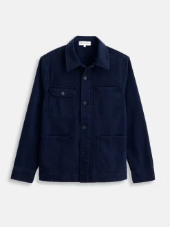 Garment Dyed Work Jacket In Recycled Denim
