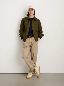 Garment Dyed Work Jacket In Recycled Denim