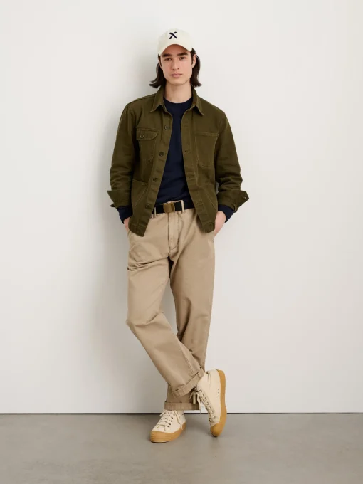 Garment Dyed Work Jacket In Recycled Denim
