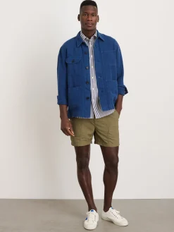 Garment Dyed Work Jacket In Linen