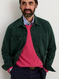 Garment Dyed Work Jacket In Recycled Denim