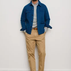 Garment Dyed Work Jacket In Recycled Denim