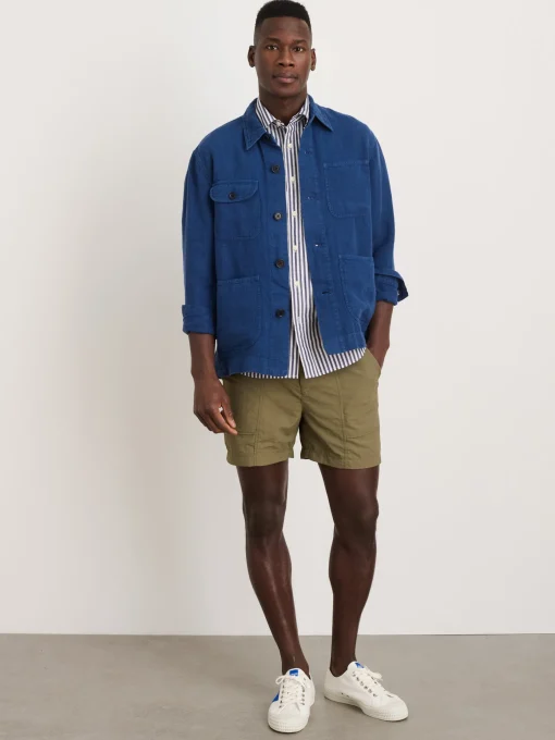 Garment Dyed Work Jacket In Linen