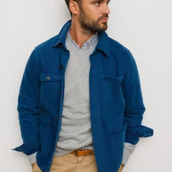 Garment Dyed Work Jacket In Recycled Denim