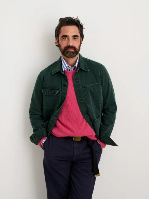 Garment Dyed Work Jacket In Recycled Denim