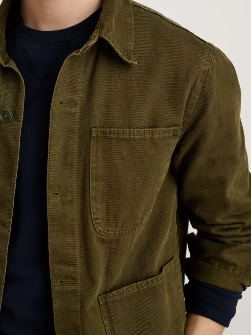 Garment Dyed Work Jacket In Recycled Denim