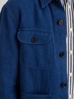 Garment Dyed Work Jacket In Linen