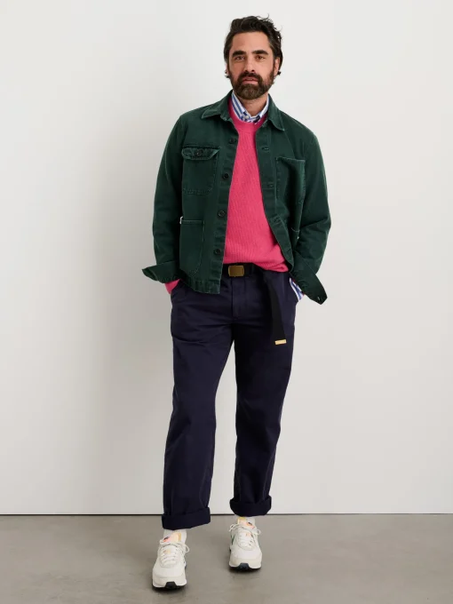 Garment Dyed Work Jacket In Recycled Denim