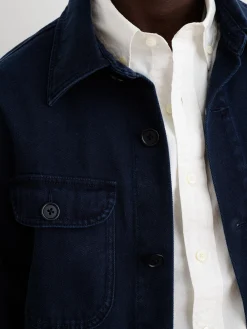 Garment Dyed Work Jacket In Recycled Denim