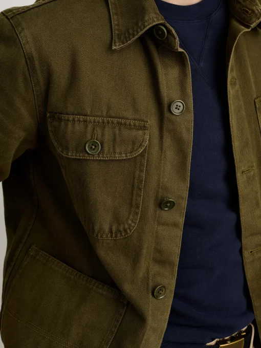 Garment Dyed Work Jacket In Recycled Denim